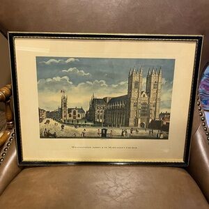 Framed 1793 Westminster Abbey and St. Margaret’s Church Print